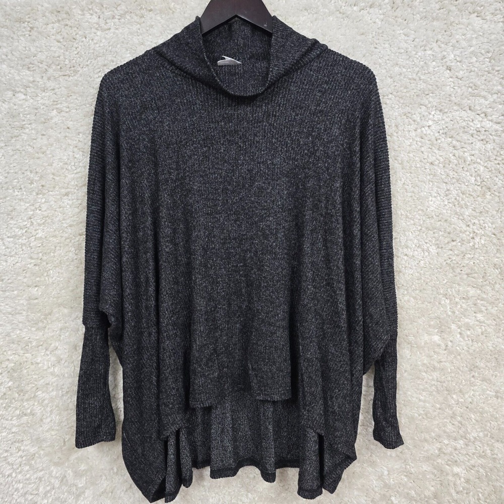 Amadi Womens Gray Cowl Neck Poncho Top Small Oversized Dolman Cozy‎ Boho